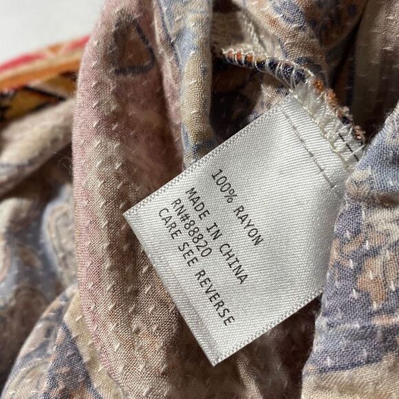 Rachel Zoe Boho Cropped Wrap Top Collared Multi XS New - Picture 12 of 12